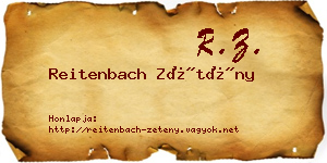 Reitenbach Zétény névjegykártya